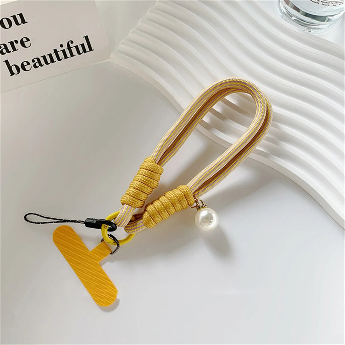 š Lanyard con perlas ā Cuerda trenzada para muƱeca, decoración elegante y anticaĆda