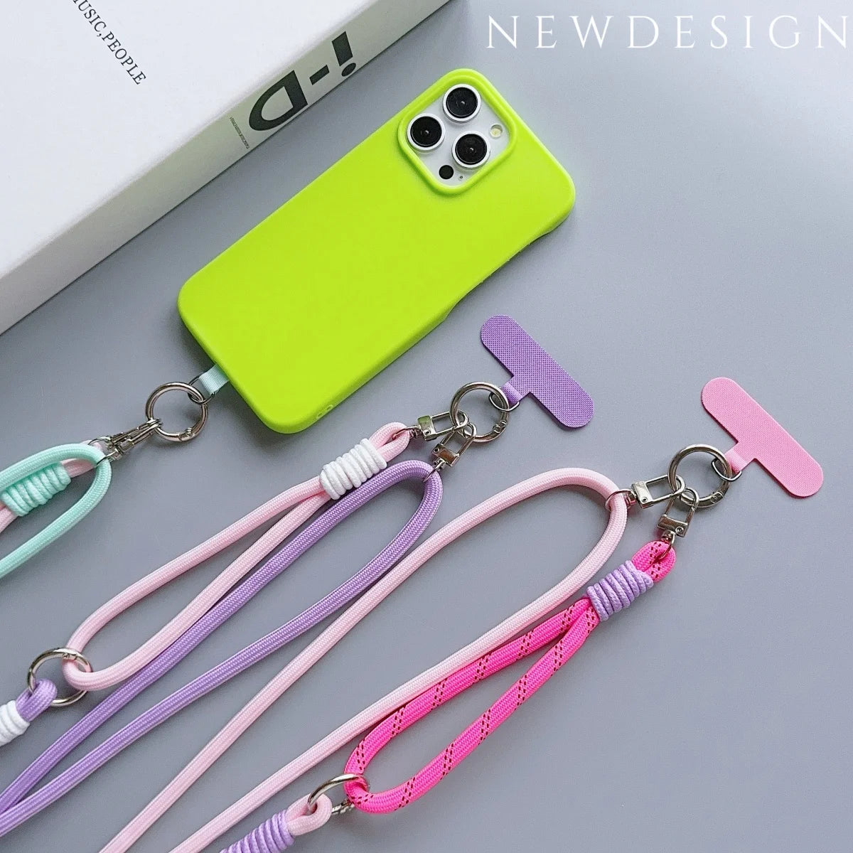 🎀 Lanyard de Telar Colorido – Correa deportiva y de moda para celular, diseño largo con colgante y estilo vibrante