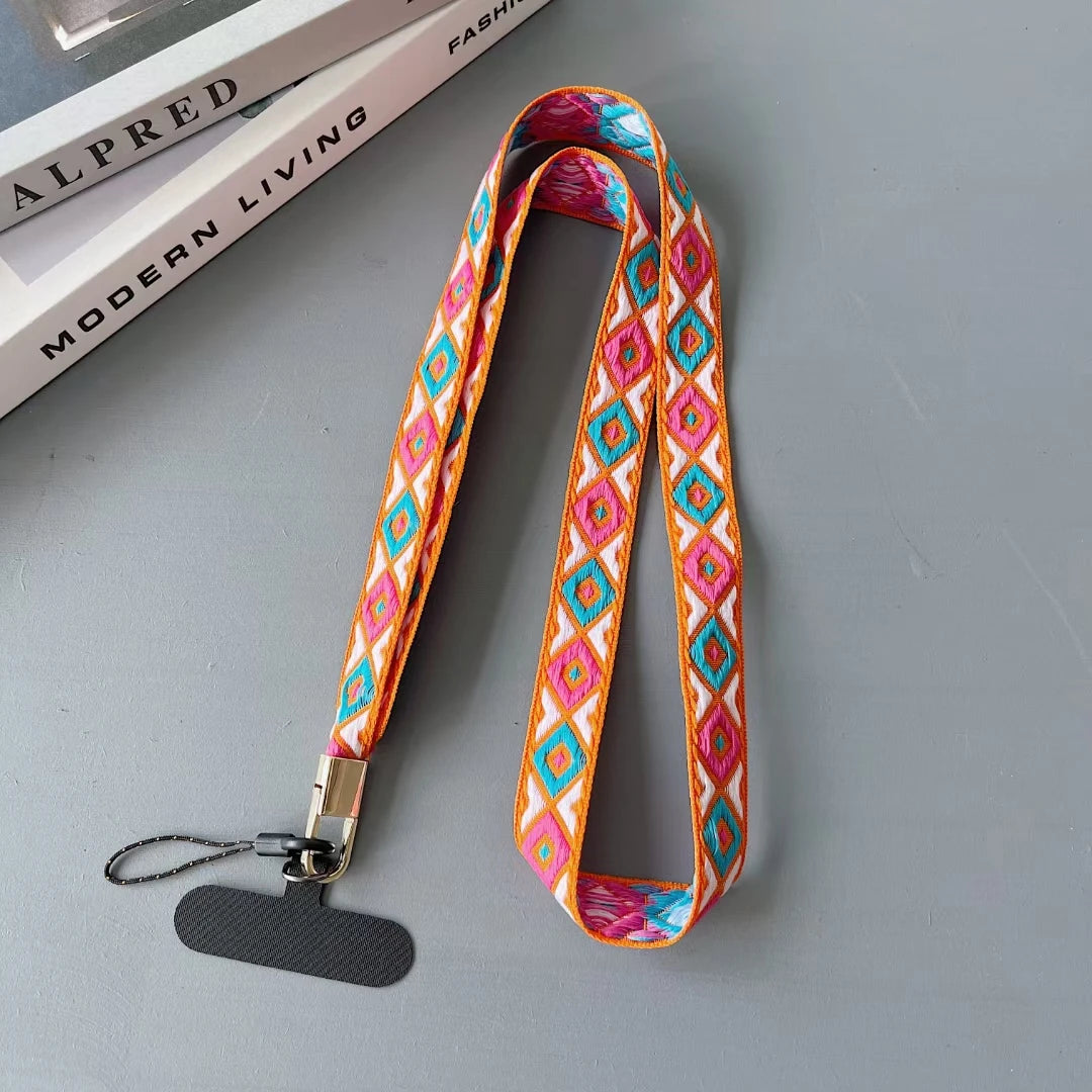 🎀 Correa Tejida a Mano – Lanyard para bolso o celular, trenzado artesanal, ideal como charm cruzado o para llaves
