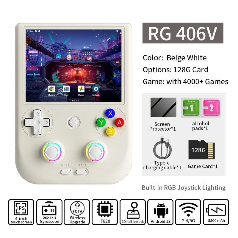 🎮 ANBERNIC RG406V – Consola Retro Vertical con Pantalla IPS de 4” y Android 13