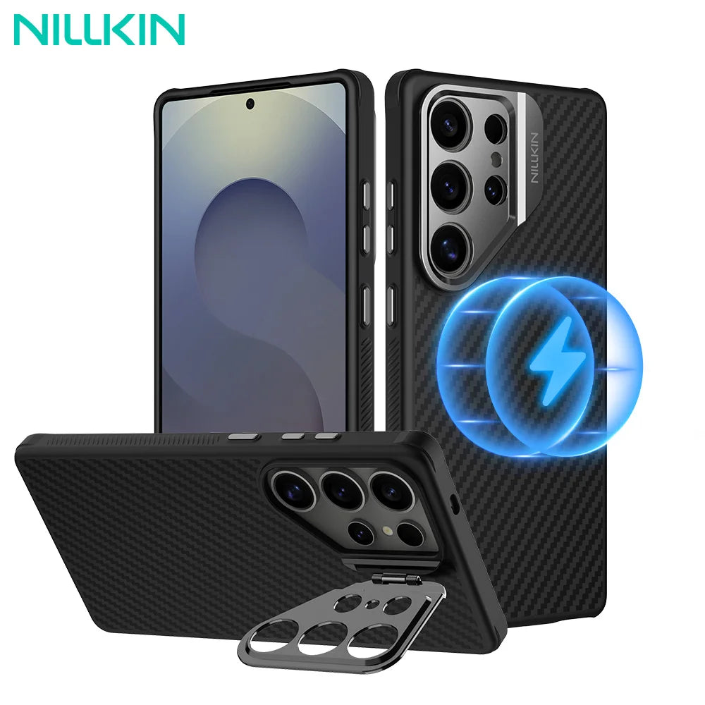 📱 Funda Galaxy S25 Ultra | Aramida Magsafe con Soporte Antigolpes | Nillkin
