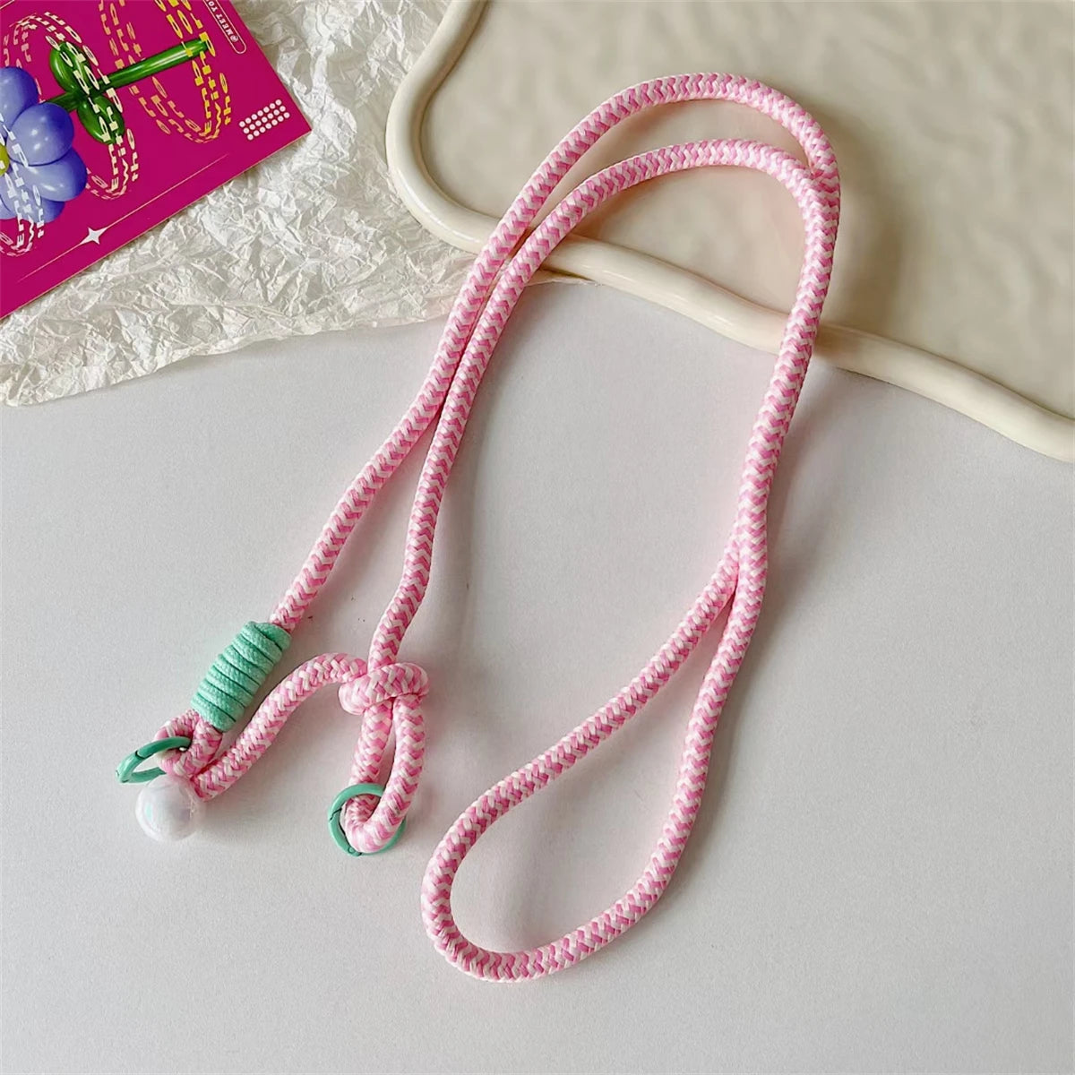 🎀 Lanyard Ajustable Tipo Bandolera – Correa trenzada de hombro con llavero y parche de repuesto de alta calidad