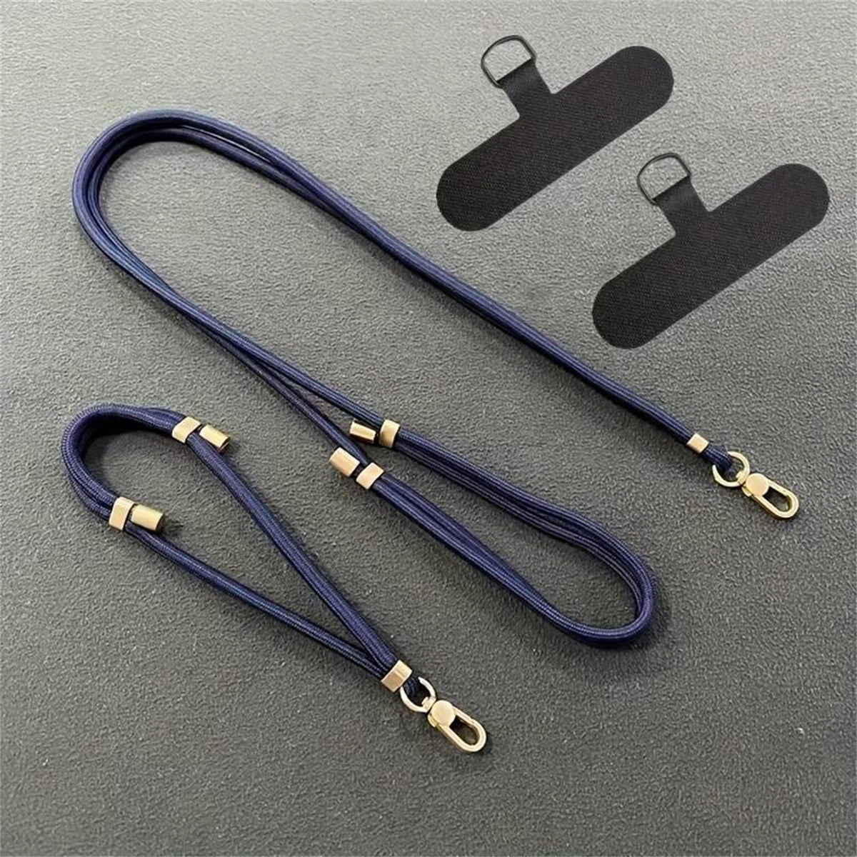 🎀 Set de 2 lanyards (corto + largo) – Correa cruzada universal con cuerda para cuello anticaída