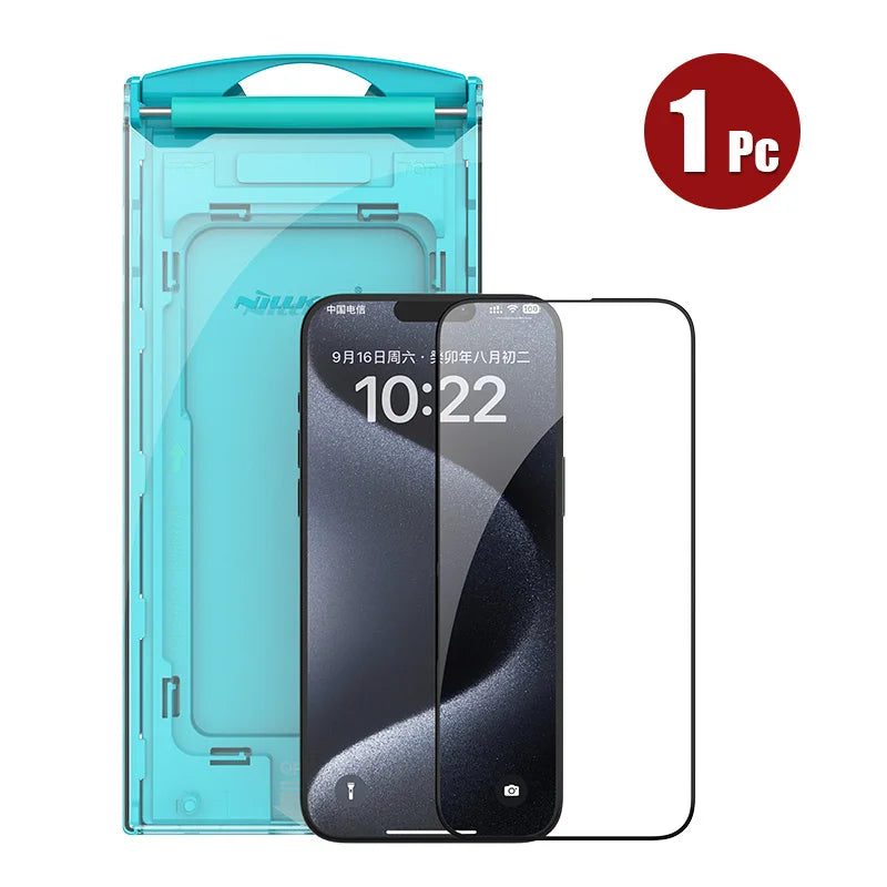 📱 Protector Pantalla iPhone 15 / 15 Pro / 15 Plus | EZ SET con Herramienta de Instalación | Nillkin