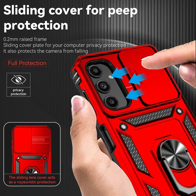 📱 Funda Galaxy A03 Core/A03s/A13/A23/A33/A53/A73 | Militar Ring con cámara protegida