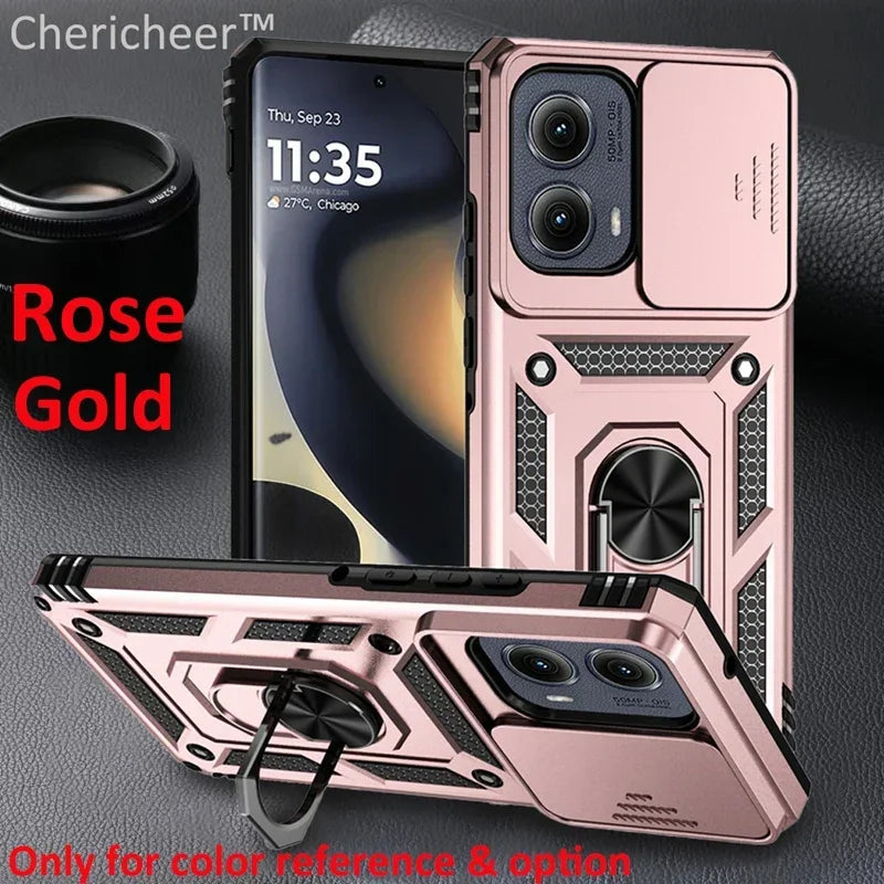 📱 Funda Galaxy S24 FE/Plus/Ultra | Militar Ring con tapa deslizante para cámara