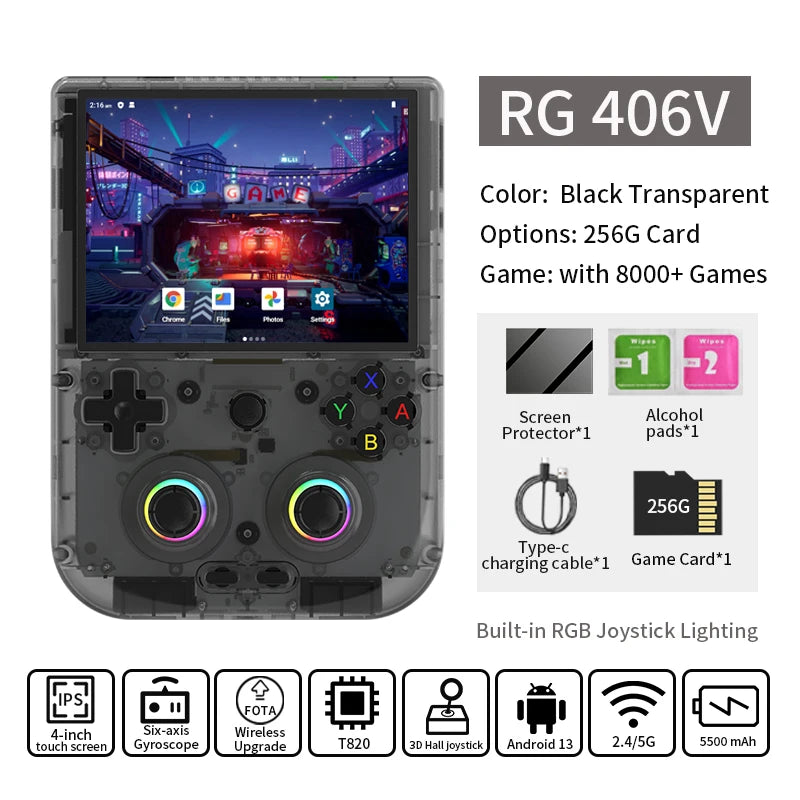 🎮 ANBERNIC RG406V – Consola Retro Vertical con Pantalla IPS de 4” y Android 13