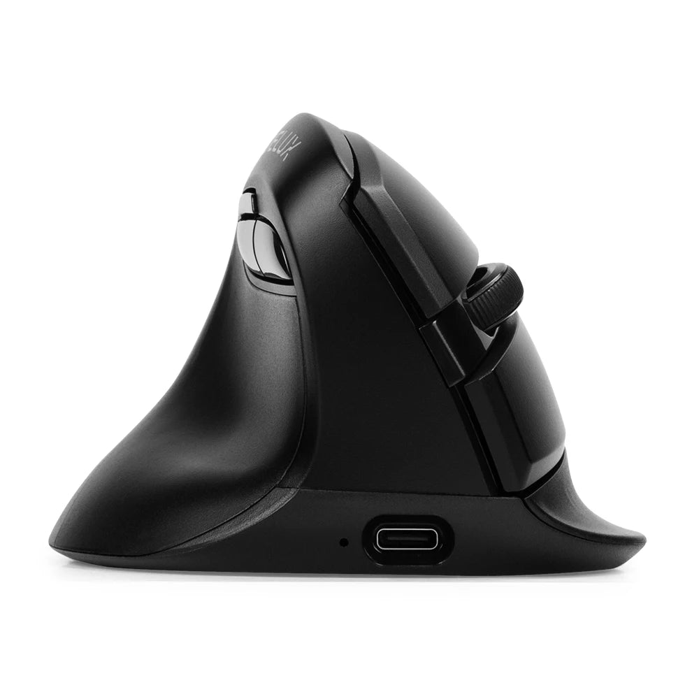 Delux 🖱️ M618ZD Mano Izquierda | Mouse Vertical Ergonómico Inalámbrico Bluetooth 2.4GHz 🔋 Recargable Click Silencioso 🤫 Para Oficina y Manos Pequeñas ✋
