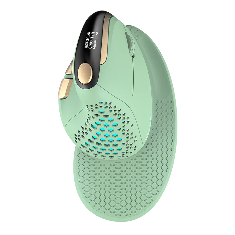 🖱️ Delux Seeker M618XSD con pantalla OLED, inalámbrico USB + BT 5.0 | Mouse vertical ergonómico recargable, 1000Hz, para PC y laptop