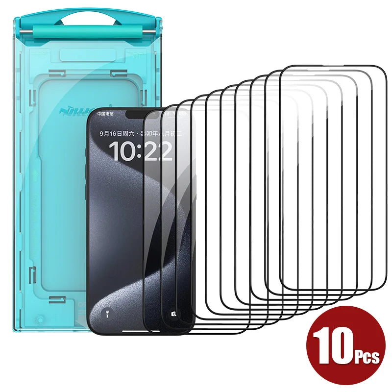 📱 Protector Pantalla iPhone 15 / 15 Pro / 15 Plus | EZ SET con Herramienta de Instalación | Nillkin