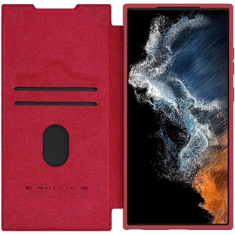 📱 Funda Galaxy S23 Ultra Qin Cuero Tipo Flip Nillkin