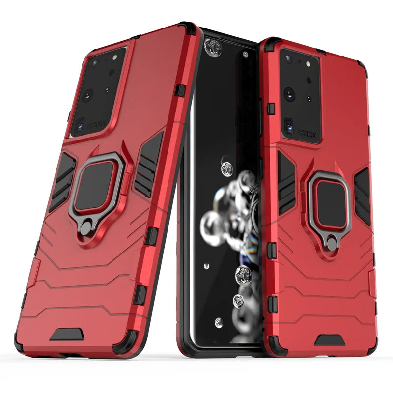 📱 Funda Galaxy S8/S9 Plus/S10 Lite/S20 FE/S21/S22/S23 Plus/S24 Ultra | Armor Ring delgada, con soporte