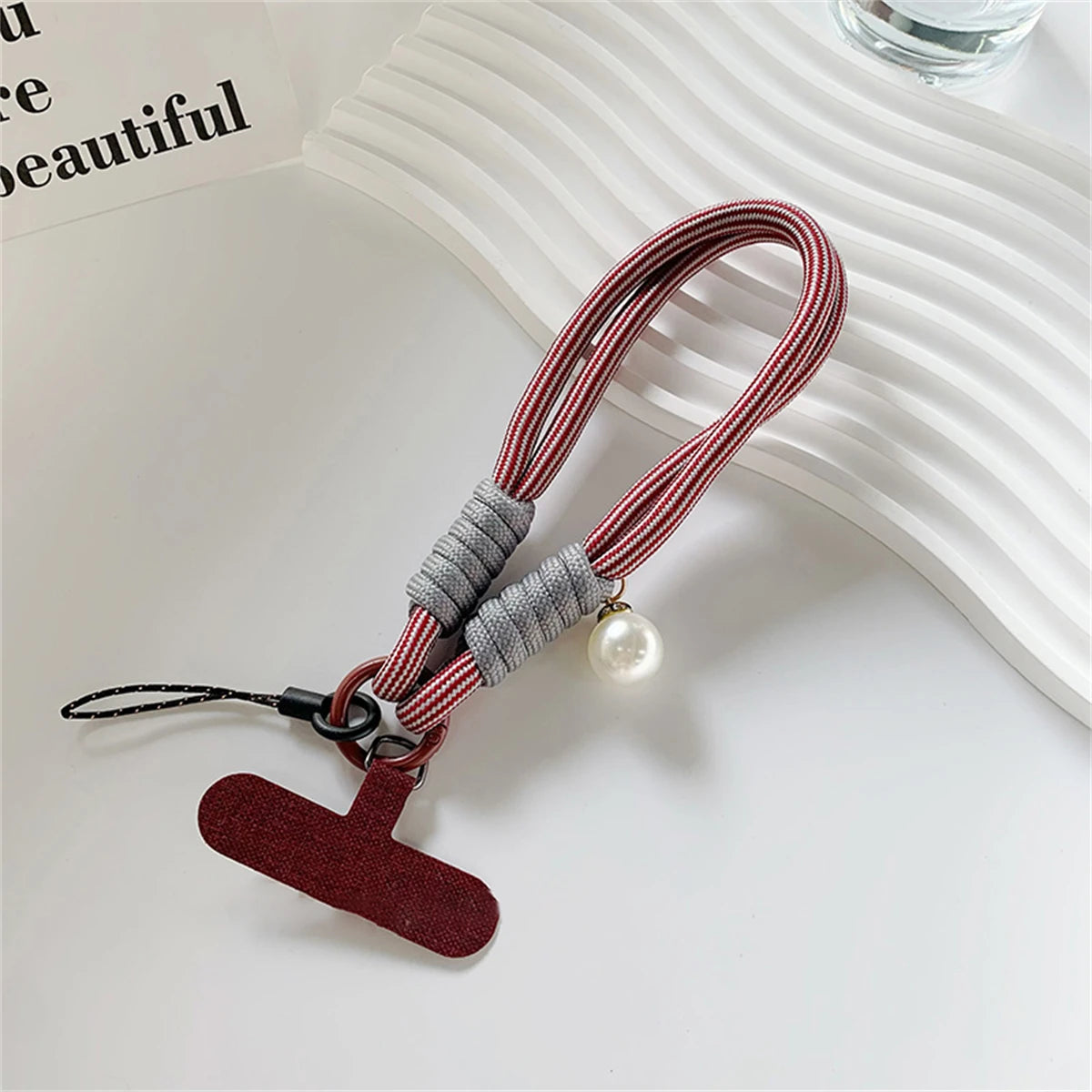 š Lanyard con perlas ā Cuerda trenzada para muƱeca, decoración elegante y anticaĆda