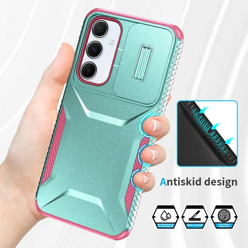 📱 Funda Galaxy A55 | Grado militar, antideslizante con tapa deslizante para lent