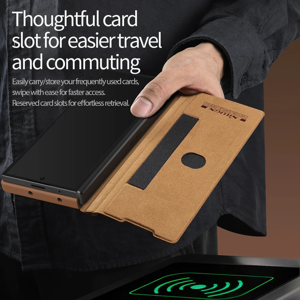 📱 Funda Galaxy Z Fold 6 5G | Cuero de Lujo con Cámara Deslizante y S-Pen | Nillkin