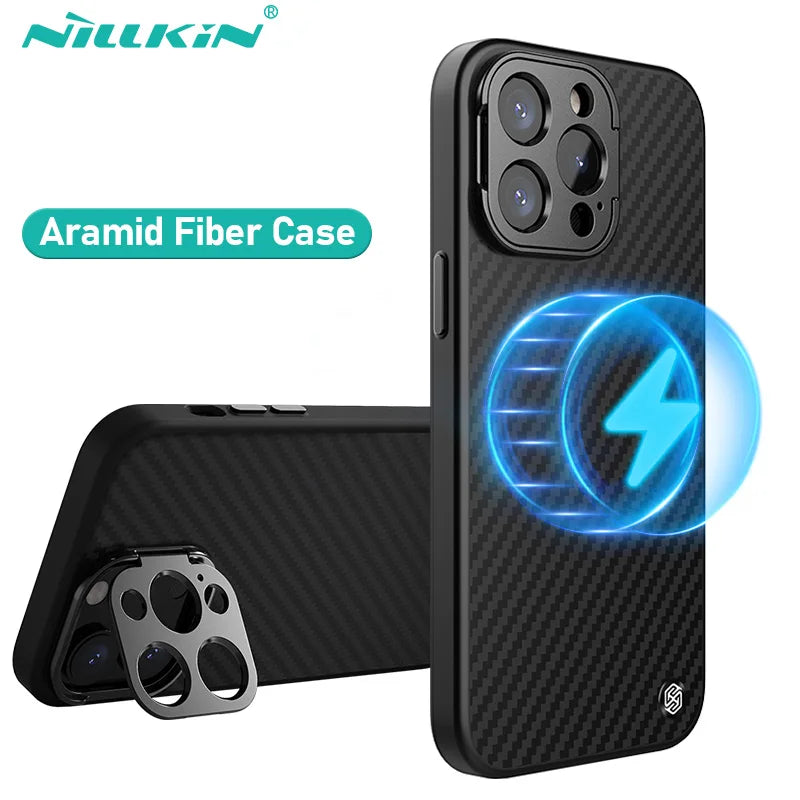 📱 Funda iPhone 16 Pro Max | Aramida Magsafe con Soporte Antigolpes | Nillkin