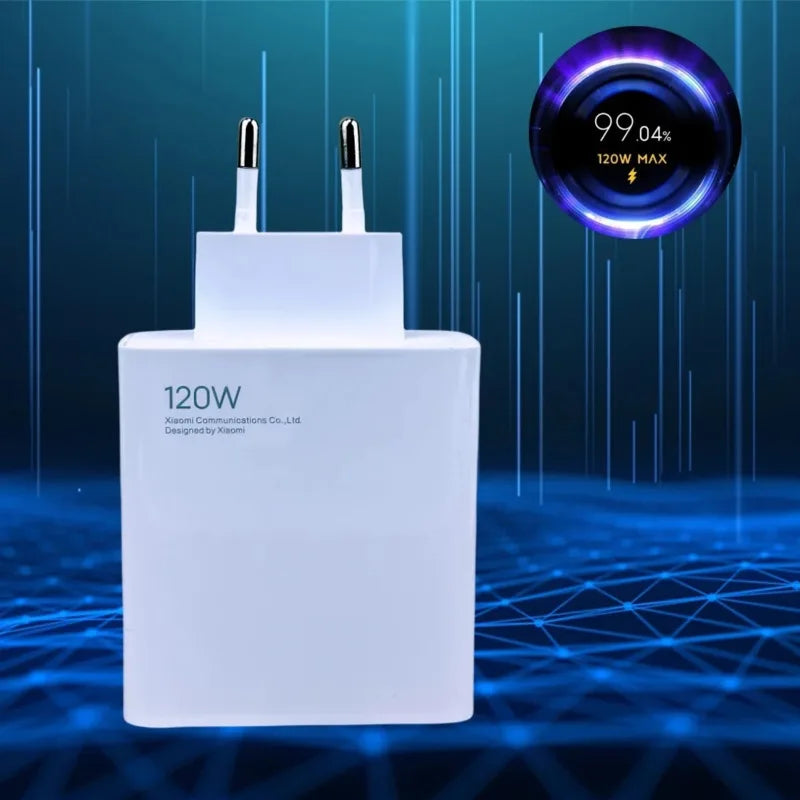 ⚡ Xiaomi 120W Turbo Charger – Cargador Rápido con Cable Tipo C para Xiaomi, Redmi y POCO