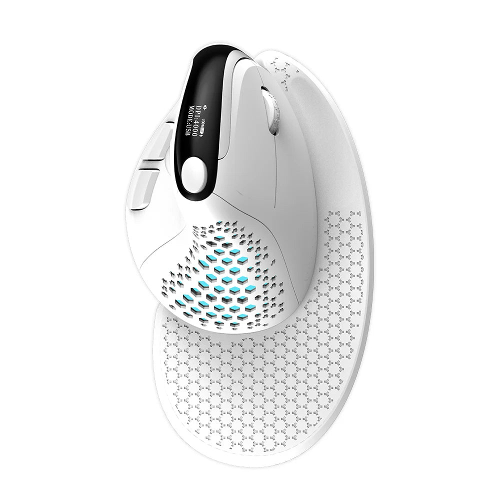 🖱️ Delux Seeker M618XSD con pantalla OLED, inalámbrico USB + BT 5.0 | Mouse vertical ergonómico recargable, 1000Hz, para PC y laptop