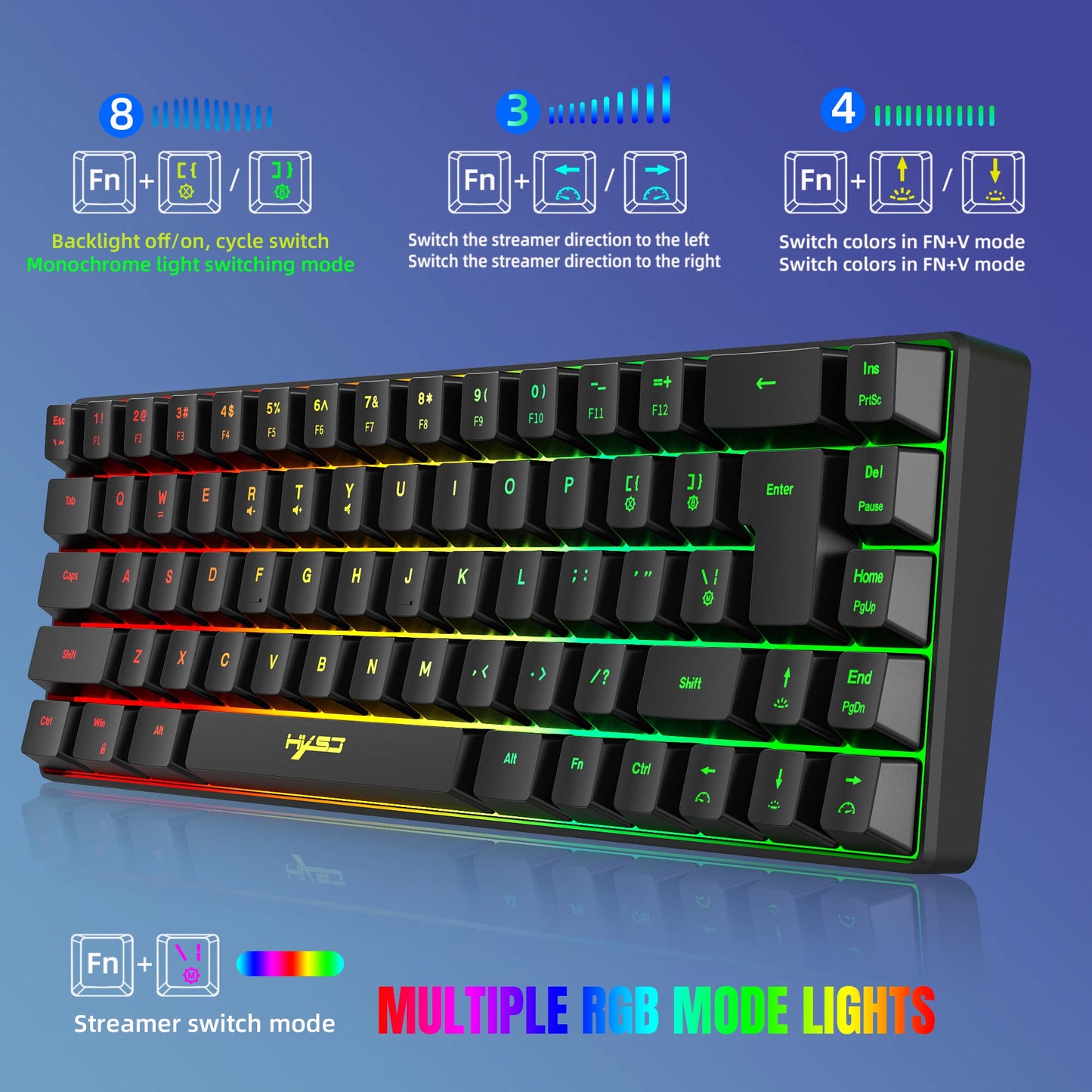 🎮 Kit Gamer 68 Teclas | Teclado con Retroiluminación RGB 🌈 Alámbrico 🔌 Tipo Membrana + Mouse Inalámbrico 🖱️ Portátil • Ideal para Hogar y Oficina 🏠💼
