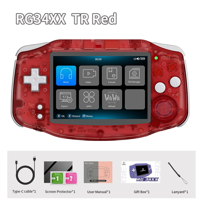 🎮🕹️ANBERNIC RG34XX – Retro Compacto con Potencia Linux Consola Portátil de 3.4", IPS, WiFi, Bluetooth y Hasta 11,000 Juego