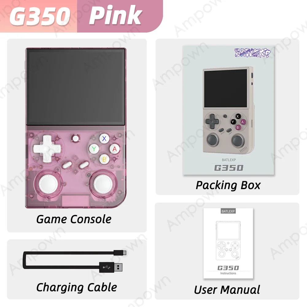 🎮 Consola portátil BATLEXP G350 pantalla IPS 3.5'', sistema Linux, joystick dual, motor de vibración, regalo para gamers