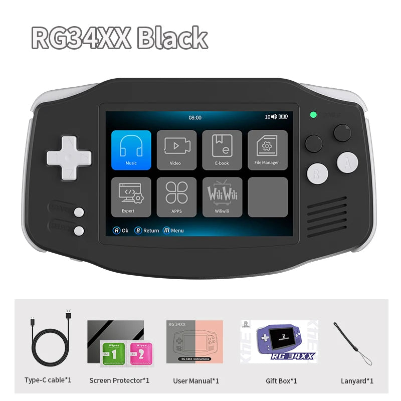 🎮🕹️ANBERNIC RG34XX – Retro Compacto con Potencia Linux Consola Portátil de 3.4", IPS, WiFi, Bluetooth y Hasta 11,000 Juego