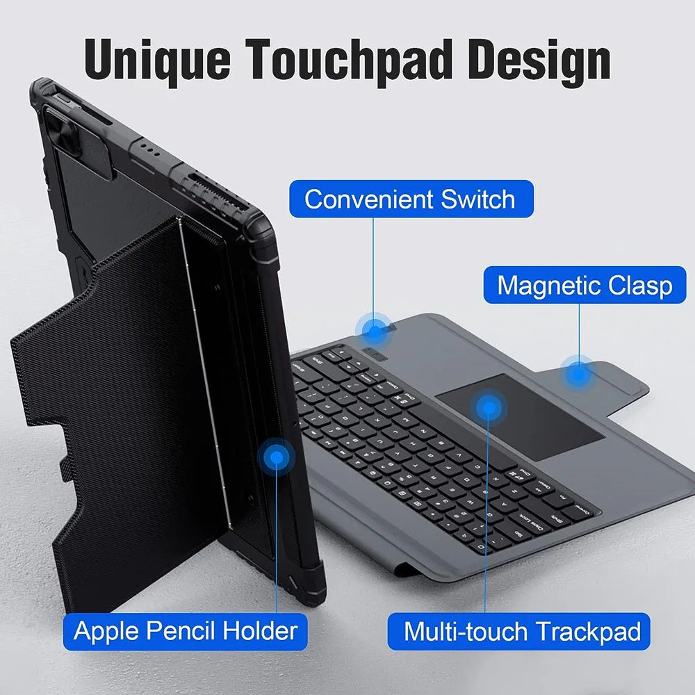 📱 Funda Teclado Retroiluminado iPad Pro 13 / 11 2024 / Air 13 M2 / iPad 10ª Gen | Magic Keyboard con Protección de Lente | Nillkin