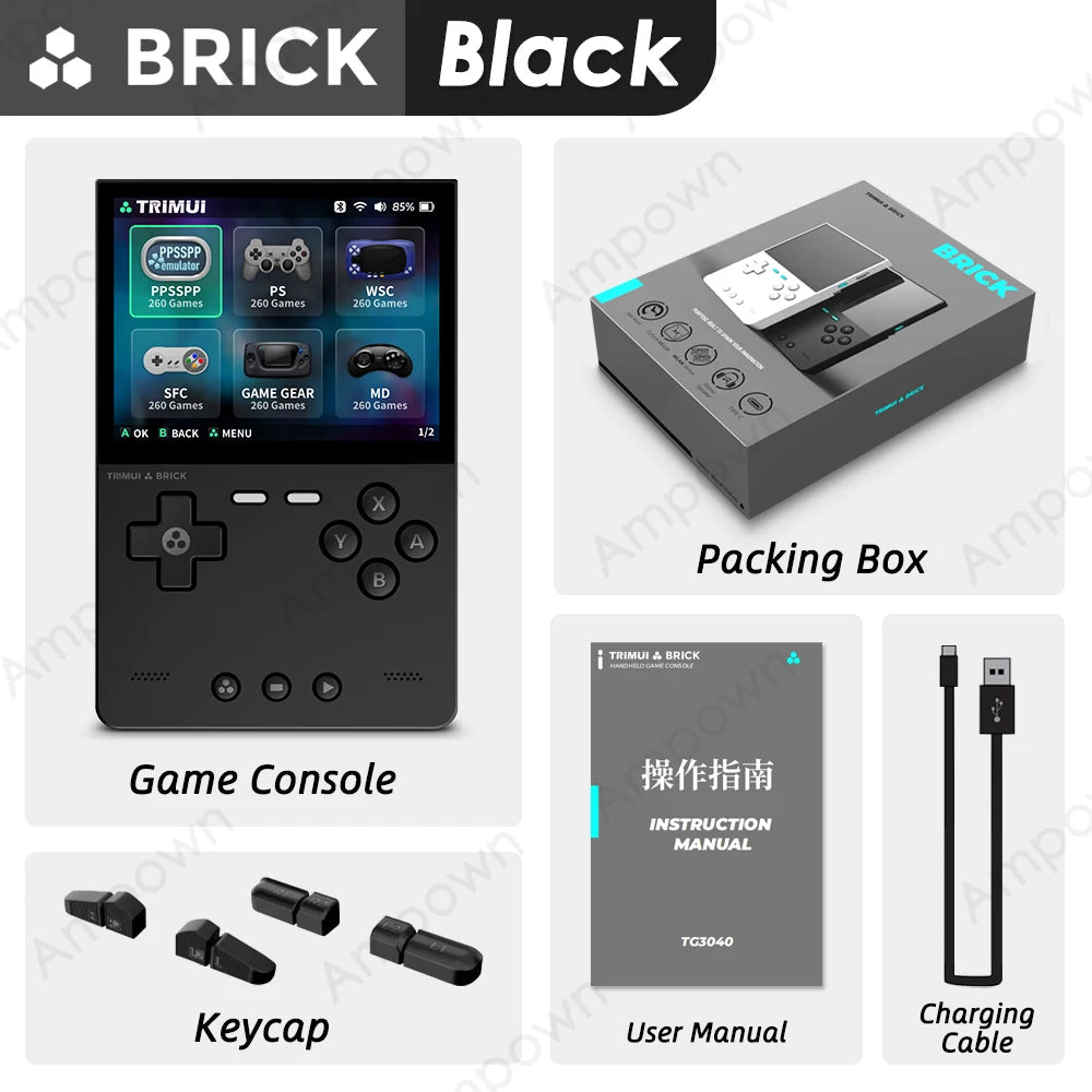 🎮 TRIMUI BRICK Consola Retro Portátil | Pantalla IPS 3.2'' |Linux + Crossmix OS | Panel Metálico