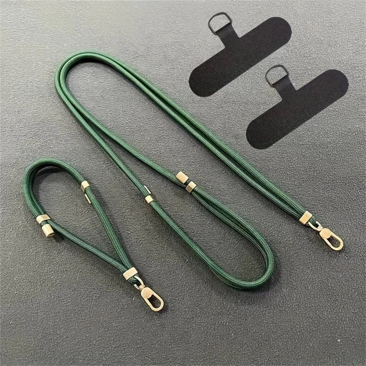 🎀 Set de 2 lanyards (corto + largo) – Correa cruzada universal con cuerda para cuello anticaída