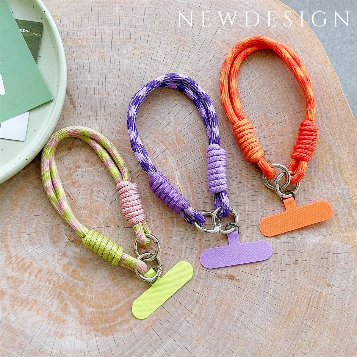 🎀 Lanyard con diseño en cuadrícula – Cuerda trenzada fuerte para muñeca, decoración anticaída
