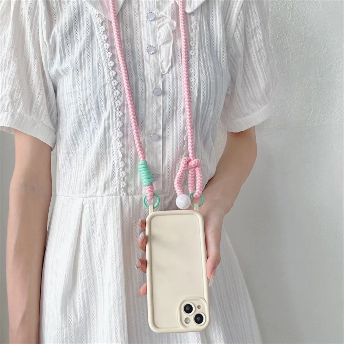 🎀 Lanyard Ajustable Tipo Bandolera – Correa trenzada de hombro con llavero y parche de repuesto de alta calidad