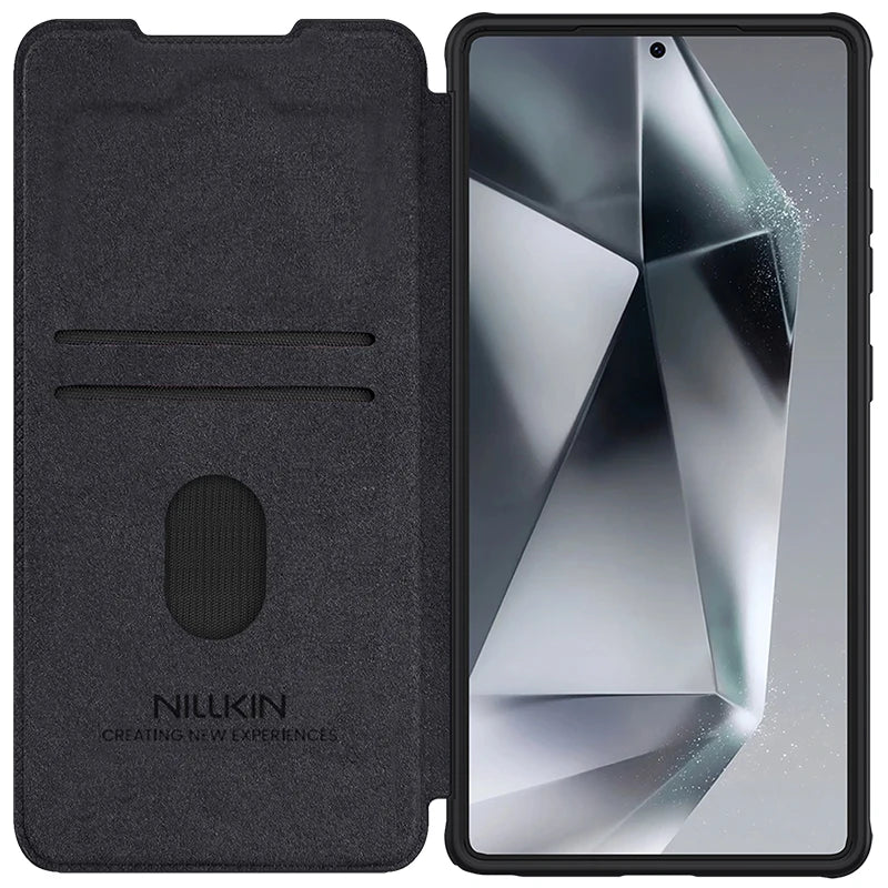 📱 Funda Galaxy S25 / S25 Plus | Qin Leather Flip con Cámara Deslizante | Nillkin