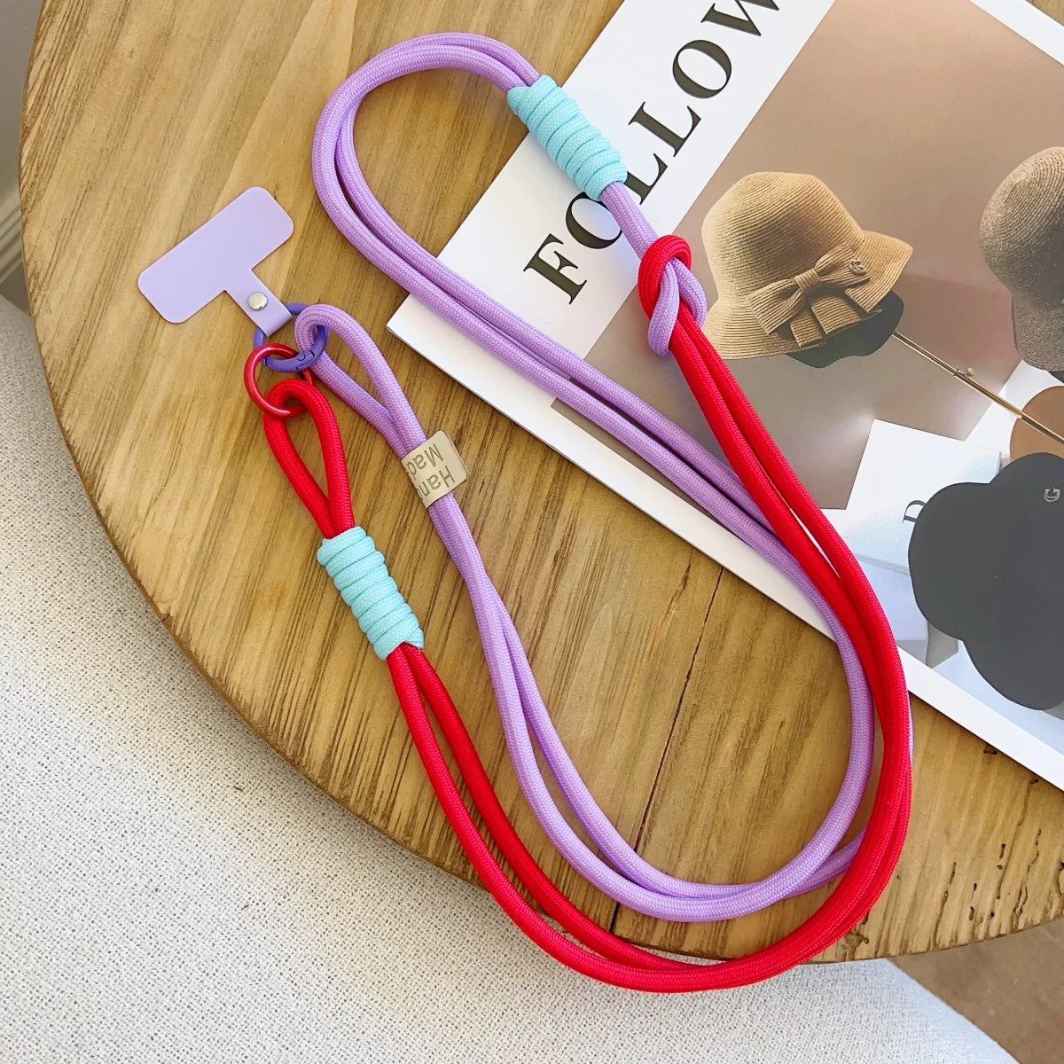🎀 Lanyard Divertido Bicolor – Correa ajustable para celular, cinta de cuello con colores contrastantes y estilo alegre