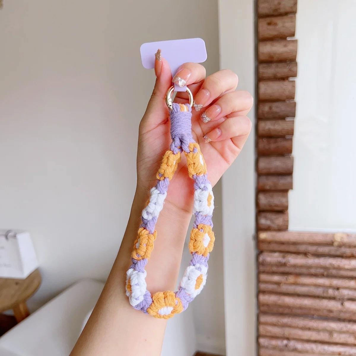 🎀 Correa de Flores Tejidas Coloridas – Lanyard decorativo para celular, llaves o pantalones, con estilo y función anti pérdida