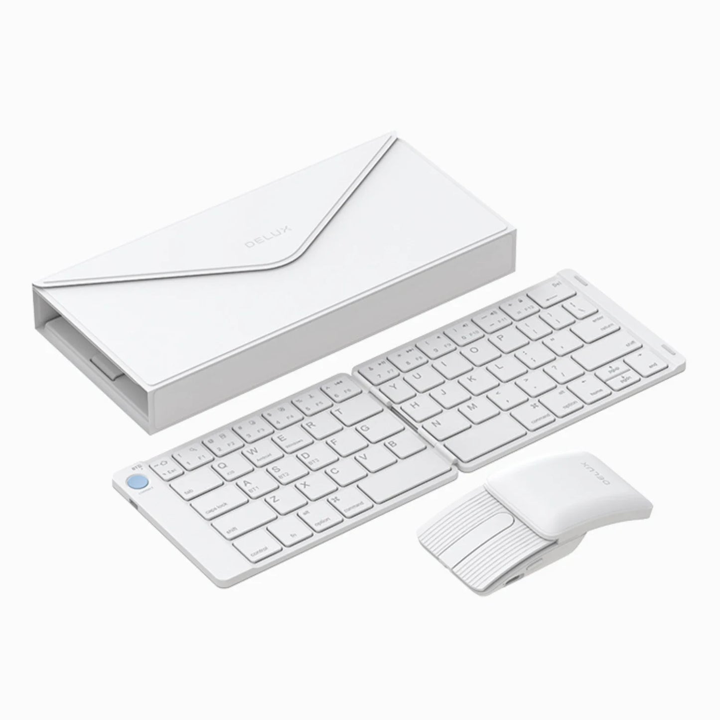 Delux ⌨️🖱️ Set Teclado y Mouse Plegable Multi-función | Ultra Slim Portátil Bluetooth Silencioso Para PC, Laptop y Tablet