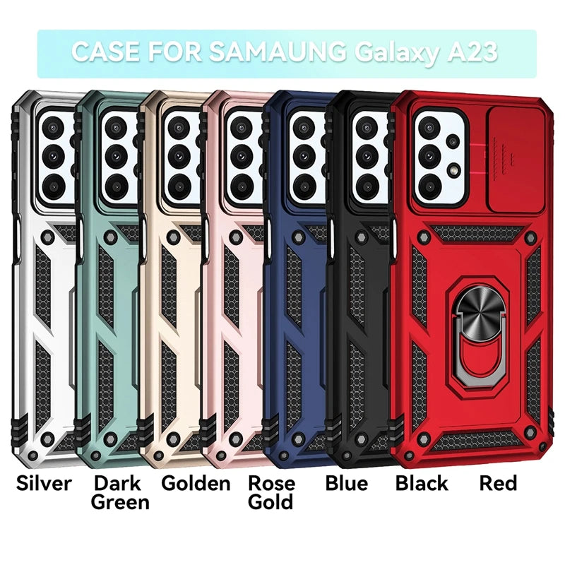 📱 Funda Galaxy A05s 4G/A25 5G/A15/A35/A55 | Militar Ring resistente con cámara protegida