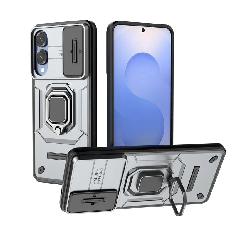 📱 Funda Galaxy A26/A36/A56/A15/A25/A35/A55/A14/A24/A34/A54/S23 Ultra/S24 FE/S25 Edge | Reforzada con anillo, soporte y cámara
