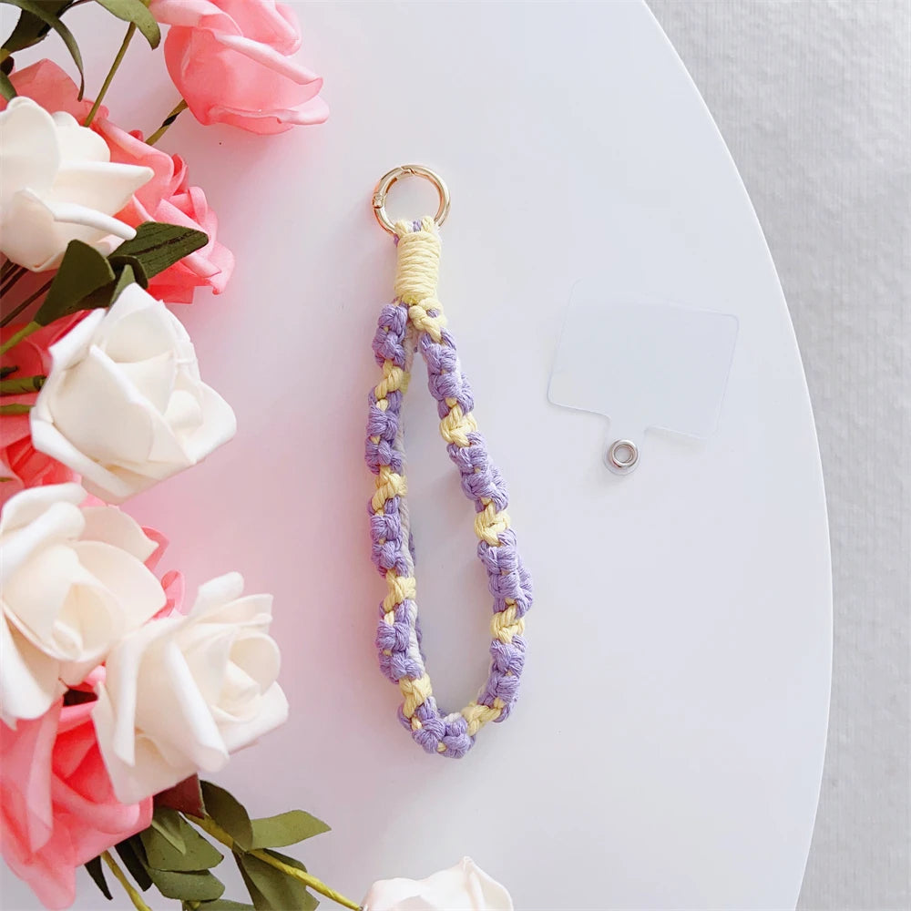 🎀 Llavero de margarita macramé – Pulsera bohemia estilo vintage, charm para bolso o llaves