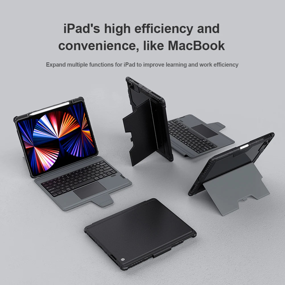 📱 Funda iPad Pro 12.9 2022/2021 Bluetooth Keyboard Case para iPad 10 2022 con Smart Trackpad Nillkin