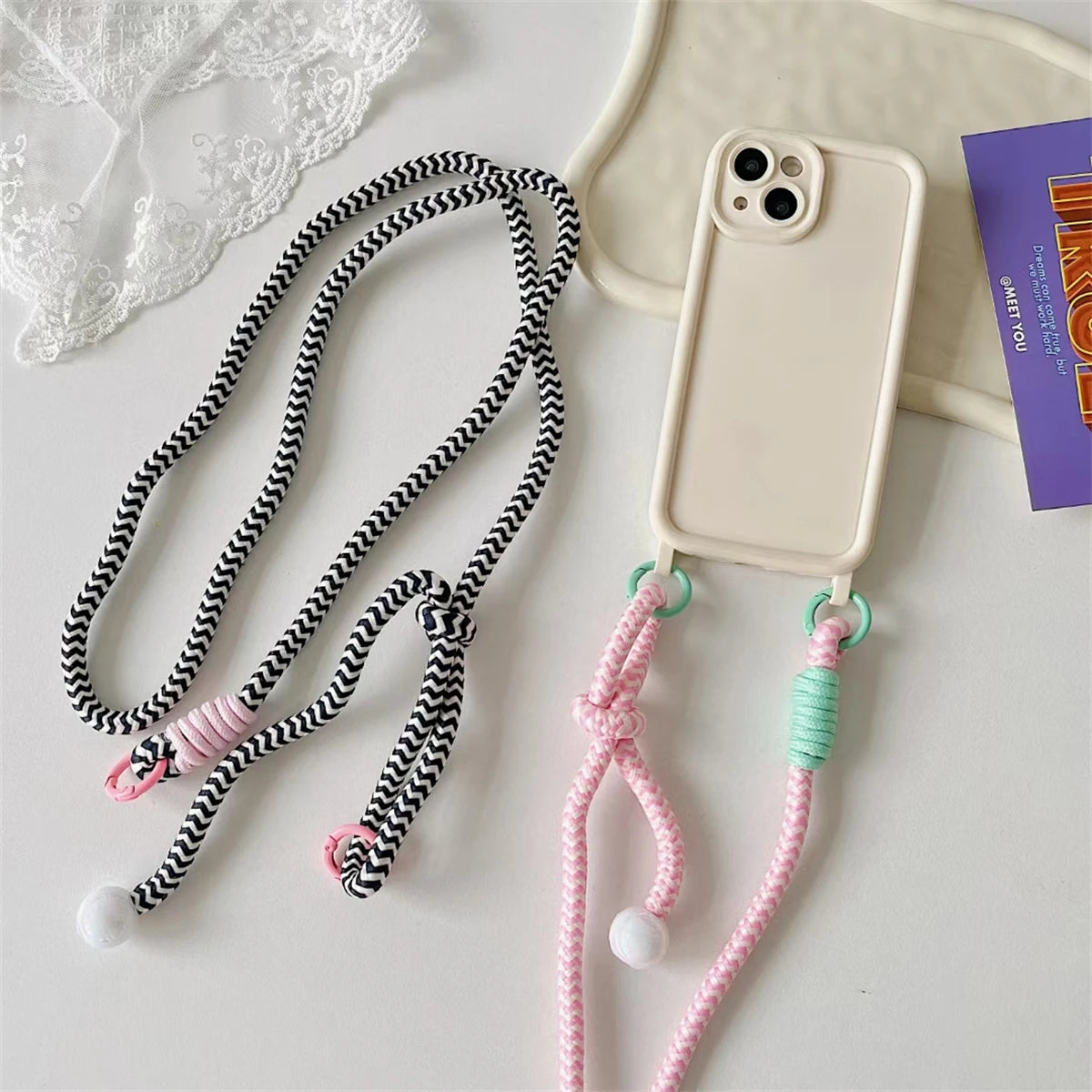 🎀 Lanyard Ajustable Tipo Bandolera – Correa trenzada de hombro con llavero y parche de repuesto de alta calidad