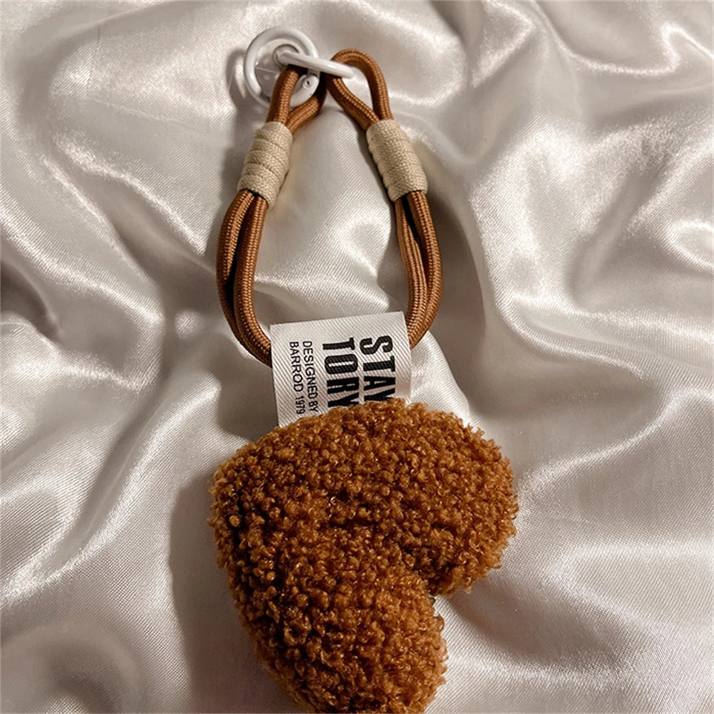 🎀 Lanyard con Corazones – Llavero con cadena de corazones y trenzado mesh, accesorio para celular, bolso o pantalón