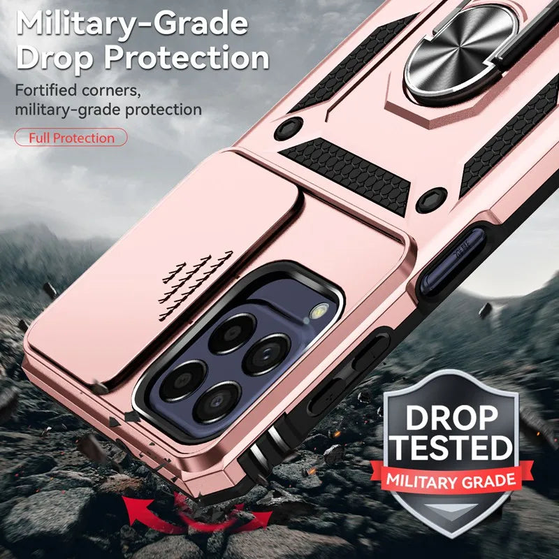 📱 Funda Galaxy M34 5G | Bumper híbrido con anillo y tapa de cámara