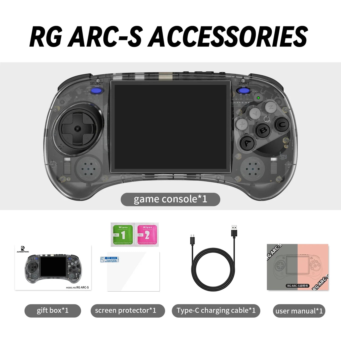 🎮 ANBERNIC RGARC Consola Portátil | Pantalla IPS 4'' + HDMI | WiFi 5G + Bluetooth 4.2