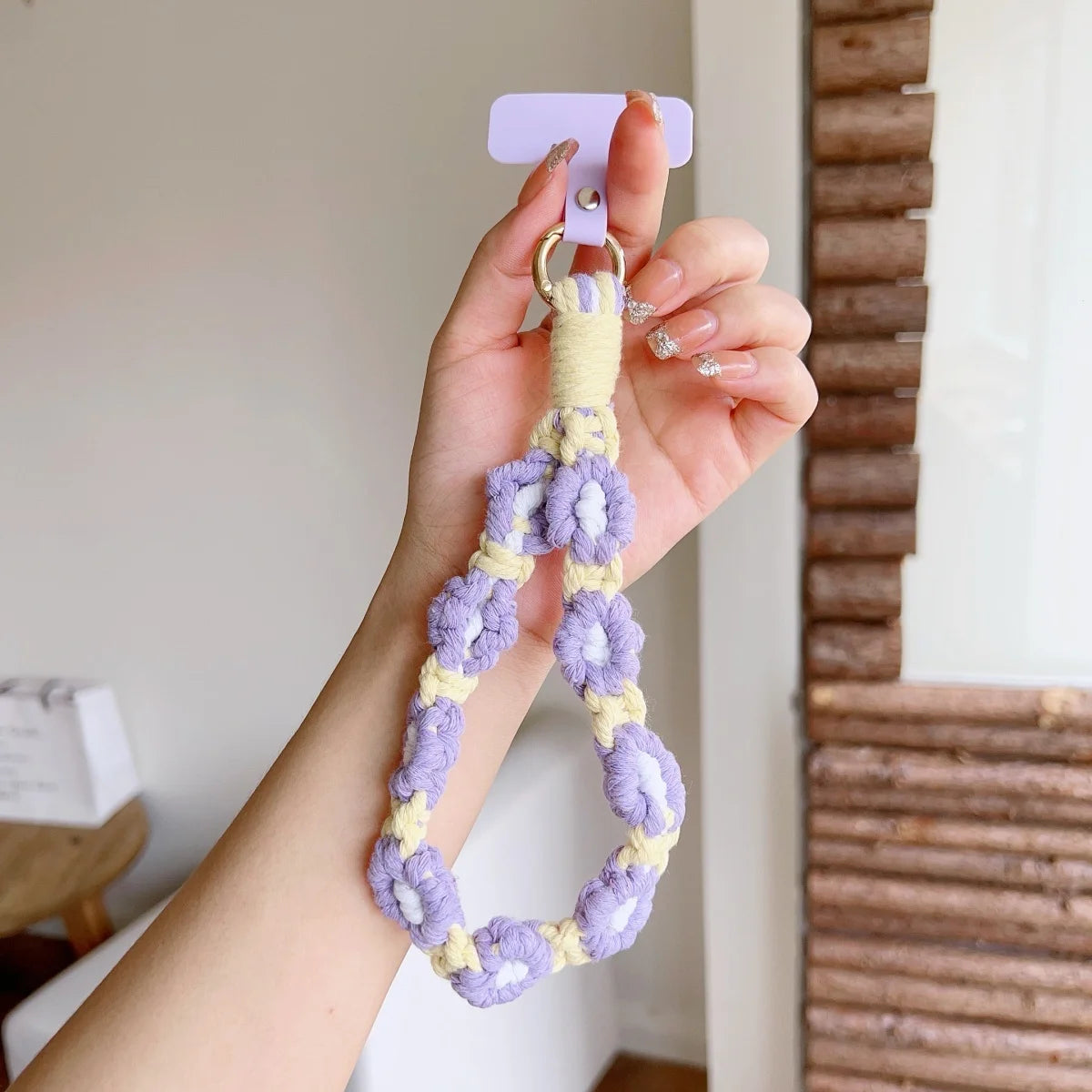 🎀 Correa de Flores Tejidas Coloridas – Lanyard decorativo para celular, llaves o pantalones, con estilo y función anti pérdida