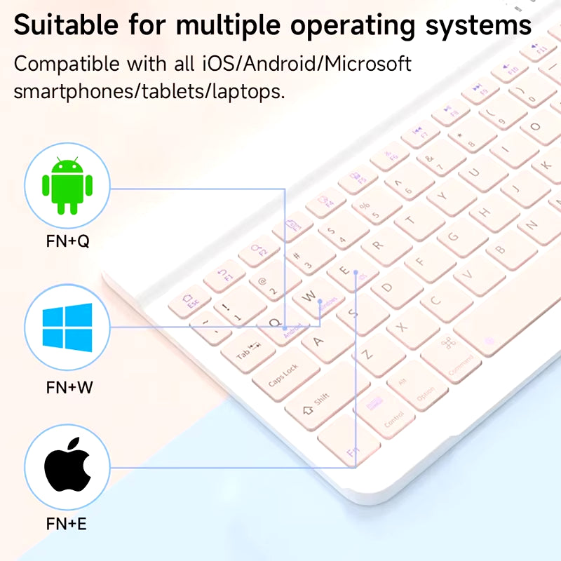 Rechargeable Bluetooth-Compatible Keyboard Portable Compact Wireless Keyboard for Android Windows Ios Tablet Iphone Ipad Samsung