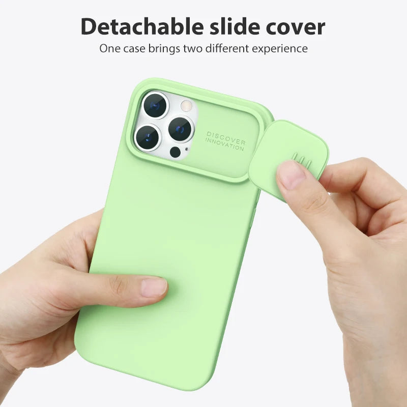 📱 Funda iPhone 15 / 13 Pro | CamShield Silky Silicone con Cámara Deslizante | Nillkin