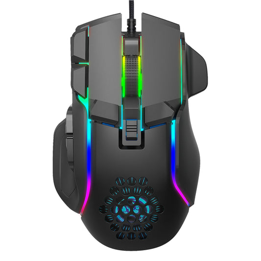 🖱️ HXSJ S700 Mouse gamer ergonómico, resolución de hasta 12800 DPI, mecánico con 10 botones programables y macros, ideal para jugadores y laptops