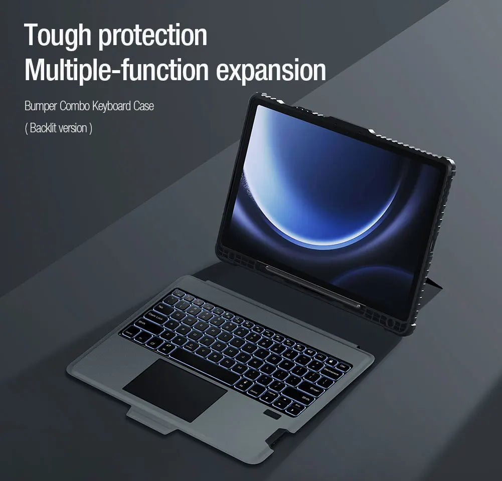 📱 Funda Galaxy Tab S10+ Bluetooth Magic Backlight Keyboard para Tab S9 FE Plus/Tab S9+ Nillkin