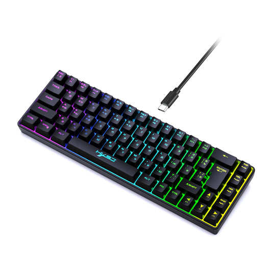 ⌨️ 2025 Teclado Gamer 68 Teclas  | Diseño Compacto 65%  Retroiluminado RGB Ergonómico  Alámbrico  Para Laptop y PC de Escritorio