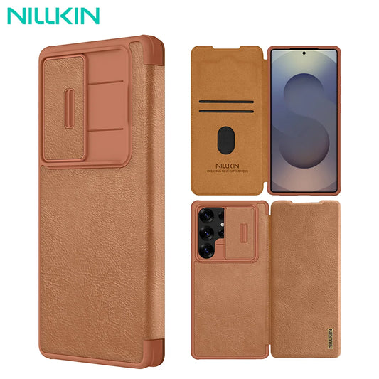 📱 Funda Galaxy S25 / S25 Plus | Qin Leather Flip con Cámara Deslizante | Nillkin